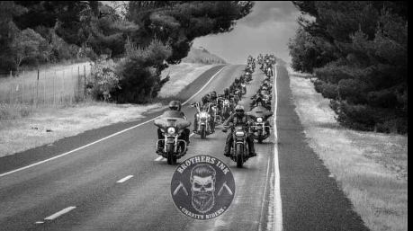 Brothers Ink SMC riders travelling together on a South Australian road